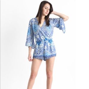 Blue and White Abbeline Romper